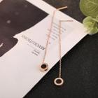 Roman Numbers Disc Dangle Earring As Shown In Figure - One Size