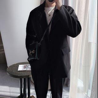 Set: Plain Blazer + Harem Dress Pants