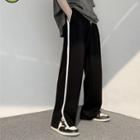 Striped Slit Loose Fit Pants