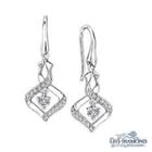 18k White Gold Diamond Twisted Rhombus Drop Hook Earrings