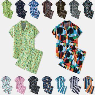Set: Short-sleeve All-over Print Shirt + Shorts