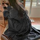 Plus Size Drawstring Long Corduroy Dress