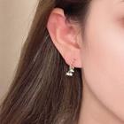 Non-matching Heart Drop Earring E3020 - 1 Pair - Gold - One Size