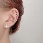 925 Sterling Silver Rhinestone Earring / Cuff Earring