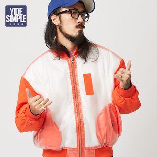 Transparent Padded Bomber Jacket