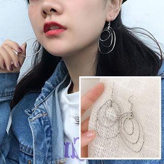 Metal Layered Hoop Dangle Earring As Shown In Figure - One Size