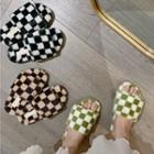 Checkerboard Fleece Slippers