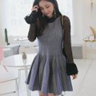 Sleeveless Patterned Knit A-line Dress