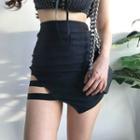 Mini Perforated Sheath Skirt