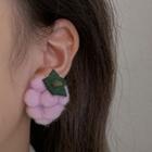Grapes Felt Earring 1 Pair - Earring - Silver Needle - Light Purple - One Size