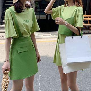 Set: Long T-shirt + Vest / Short T-shirt + Spaghetti-strap Dress