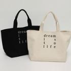 Letter Embroidery Canvas Tote