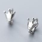 925 Sterling Silver Crown Earring 1 Pair - S925 Silver - Stud Earring - One Size