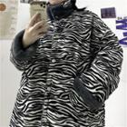 Zebra Print Buttoned Jacket