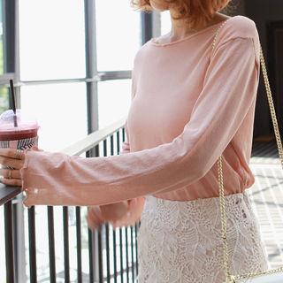 Long-sleeve Frill-edge T-shirt