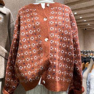 Floral Button Knitted Cardigan
