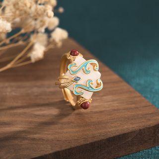 Faux Gemstone Alloy Open Ring Blue - One Size