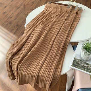 Knit Wide Leg Pants Brown - One Size