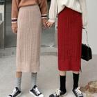 Twist Knit Midi Skirt