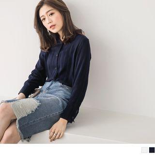 Long Sleeve Striped Blouse