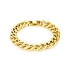 Fashion Personality Plated Gold Wide Version Geometric Snake Bone 316l Stainless Steel Short Bracelet Golden - One Size