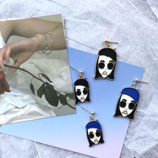 Non-matching Alloy Cartoon Dangle Earring