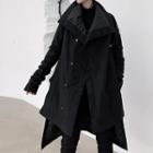 Asymmetric Buttoned Padded Coat