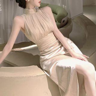 Mock Neck Sleeveless Top / Midi Skirt