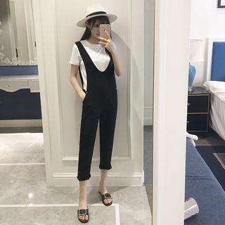 Set: Striped Nursery Top + Suspender Pants