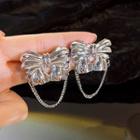 Bow Earring 1 Pair - 925 Silver - Silver - One Size