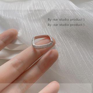 Rhinestone Open Ring J597 - Silver - One Size