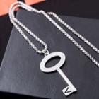 Stainless Steel Key Pendant Necklace Silver - One Size
