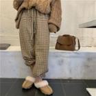 Cable Knit Sweater / Gingham Harem Pants
