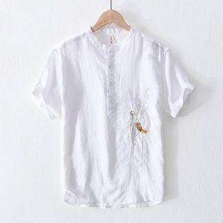 Short-sleeve Embroidered Overhead Shirt