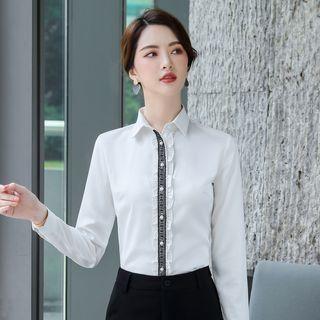 Long-sleeve Color Panel Shirt / Dress Pants / Set