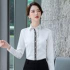 Long-sleeve Color Panel Shirt / Dress Pants / Set