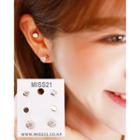 Square / Hexagon / Rose Stud Earring Set (6 Pcs)