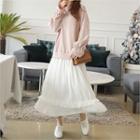 Mock Two-piece Frilled Pullover Dress