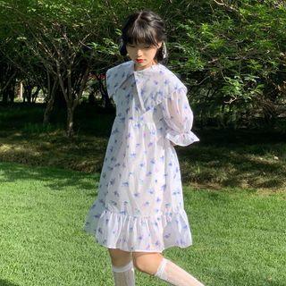 Collared Floral Print Dress