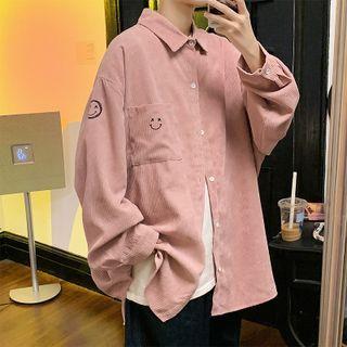 Long Sleeve Corduroy Smile Face Shirt