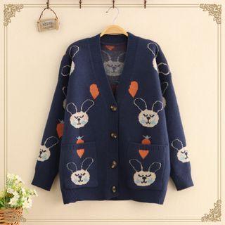 Rabbit V-neck Knit Cardigan