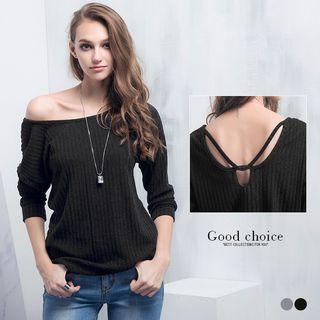 Strappy Back Ribbed Sweatshirt