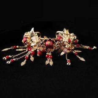 Wedding Retro Bead Open Bangle 1pc - Bangle - One Size