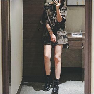 Ripped Camouflage Short-sleeve T-shirt