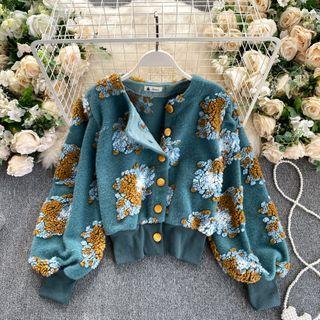 Fleece Panel Single-breasted Jacket