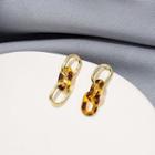 Geometry Drop Earring 1 Pair - E4648 - Gold & Coffee - One Size