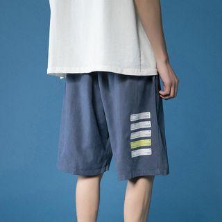 Color Block Print Wide Leg Sweatshorts