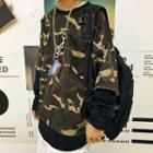 Camouflage Mock Two-piece Long-sleeve T-shirt