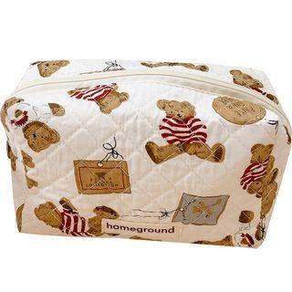 Bear Print Pouch White - One Size