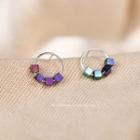 Iridescent Cube 925 Sterling Silver Hoop Earring 1 Pair - As Shown In Figure - One Size